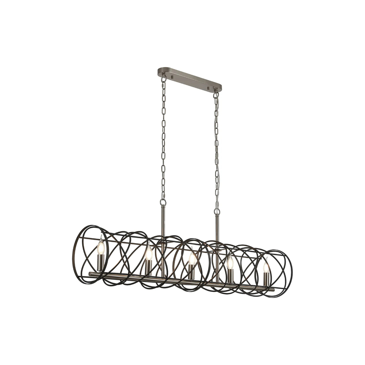 Idolite Monument 5 Light Linear Bar Pendant Graphite/Satin Nickel