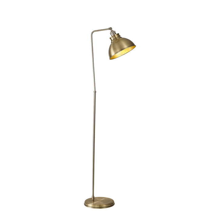 Idolite Musala Antique Brass Adjustable Floor Lamp With Satin Nickel & Gold Detailing