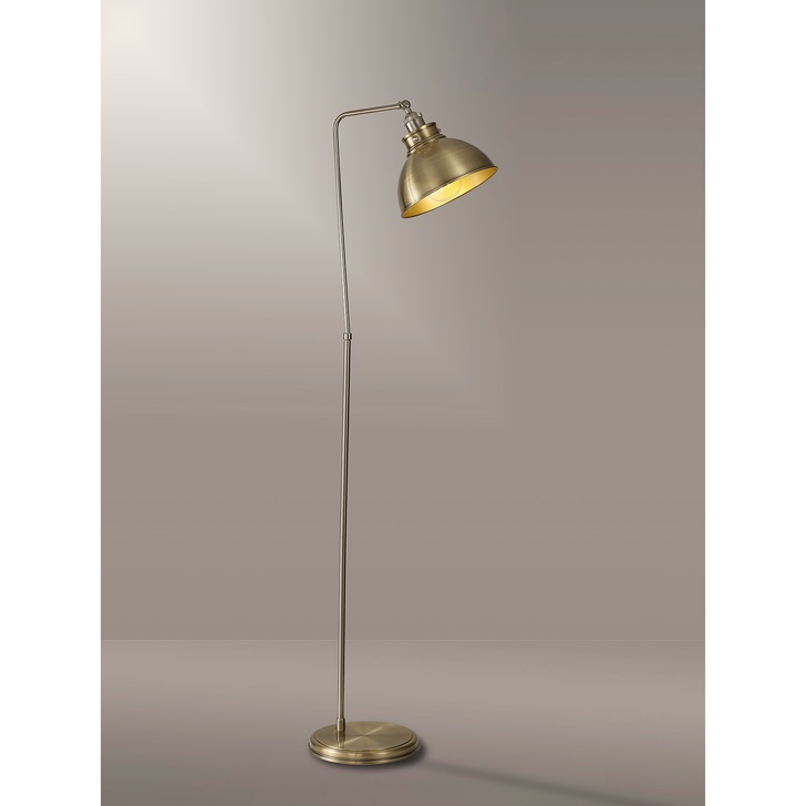 Idolite Musala Graphite Adjustable Floor Lamp With Satin Nickel & Silver Detailing