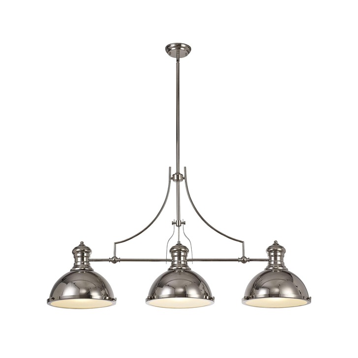 Idolite Neasden Polished Nickel 3 Light Pendant