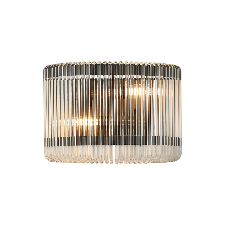 Idolite Nuboda 32 x 18cm 2 Light Medium Wall Light Black With Clear Glass Rods