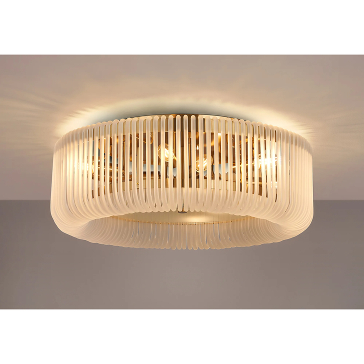 Idolite Nuboda 60cm Large 9 Light Brass Finish Black Ceiling Light Complete With Frosted Glass Rods