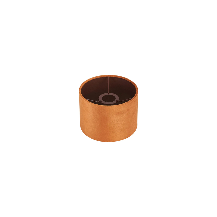 Idolite Nuvola 18cm Round Burnt Orange Velvet Shade With Copper Paper Lining And Copper Finish Carrier