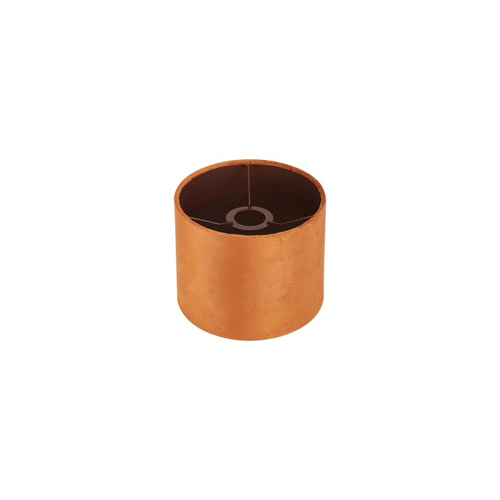 Idolite Nuvola 20cm Round Burnt Orange Velvet Shade With Copper Paper Lining And Copper Finish Carrier