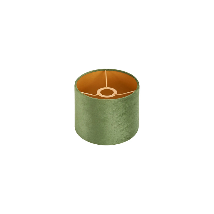 Idolite Nuvola 20cm Round Moss Green Velvet Shade With Gold Paper Lining And Gold Finish Carrier