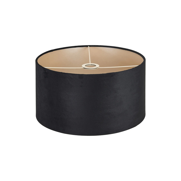 Idolite Nuvola 40cm Round Black Velvet Shade With Prosecco Paper Lining And Prosecco Finish Carrier