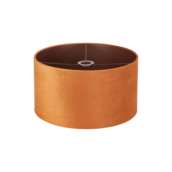 Idolite Nuvola 40cm Round Burnt Orange Velvet Shade With Copper Paper Lining And Copper Finish Carrier