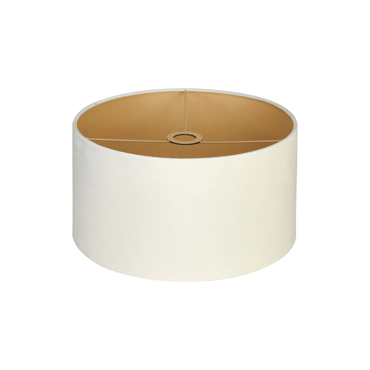 Idolite Nuvola 40cm Round Ivory Velvet Shade With Champagne Paper Lining And Champagne Finish Carrier