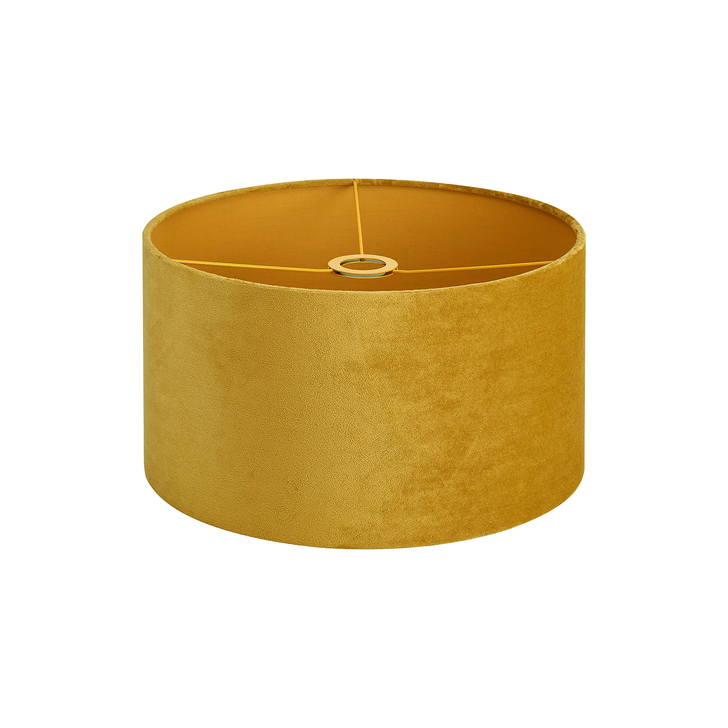 Idolite Nuvola 40cm Round Ochre Velvet Shade With Ochre TC Lining And Ochre Finish Carrier