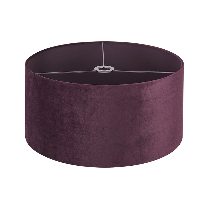 Idolite Nuvola 50cm Round Aubergine Velvet Shade With Aubergine TC Lining And Aubergine Finish Carrier