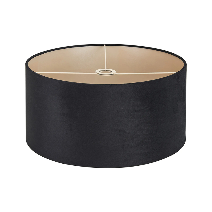 Idolite Nuvola 50cm Round Black Velvet Shade With Prosecco Paper Lining And Prosecco Finish Carrier