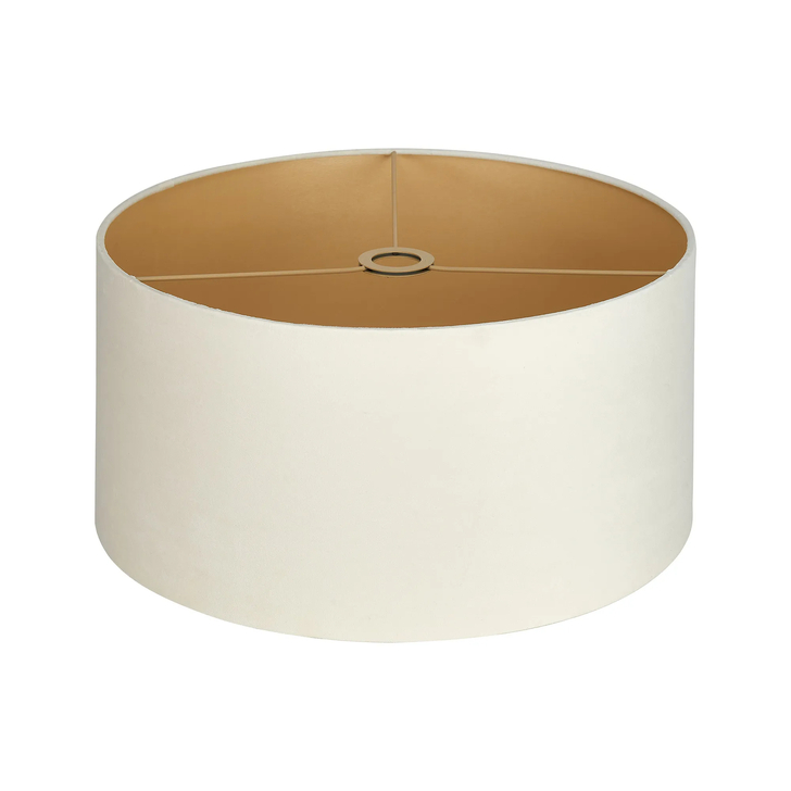 Idolite Nuvola 50cm Round Ivory Velvet Shade With Champagne Paper Lining And Champagne Finish Carrier