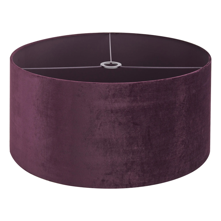 Idolite Nuvola 60cm Round Aubergine Velvet Shade With Aubergine TC Lining And Aubergine Finish Carrier