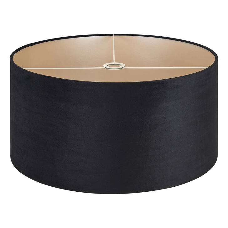 Idolite Nuvola 60cm Round Black Velvet Shade With Prosecco Paper Lining And Prosecco Finish Carrier