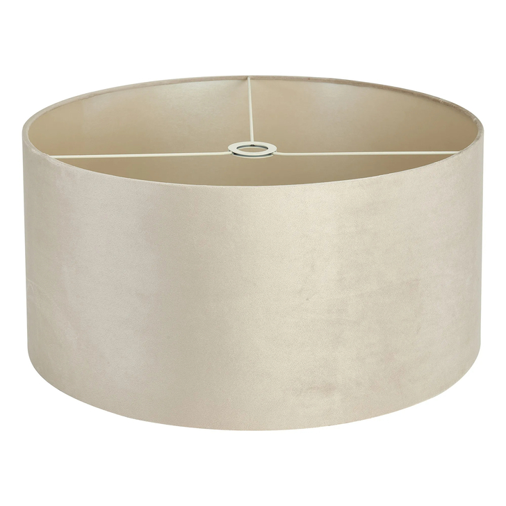 Idolite Nuvola 60cm Round Latte Velvet Shade With Prosecco Paper Lining And Prosecco Finish Carrier