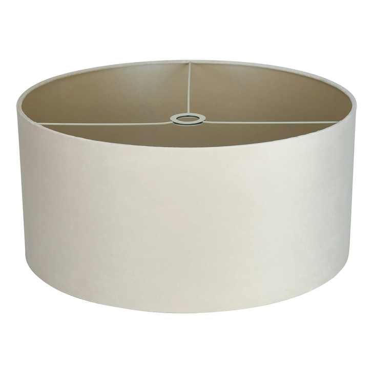 Idolite Nuvola 60cm Round Mink Velvet Shade With Prosecco Paper Lining And Prosecco Finish Carrier