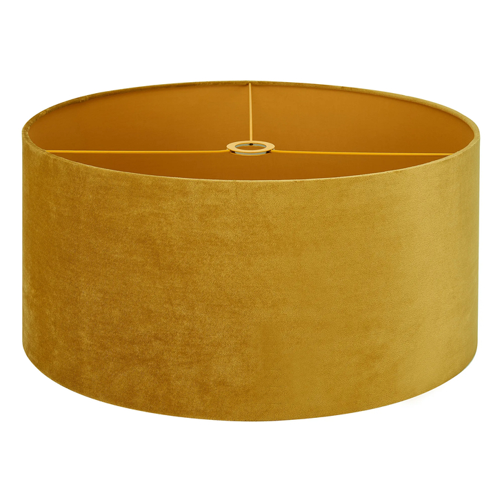 Idolite Nuvola 60cm Round Ochre Velvet Shade With Ochre TC Lining And Ochre Finish Carrier