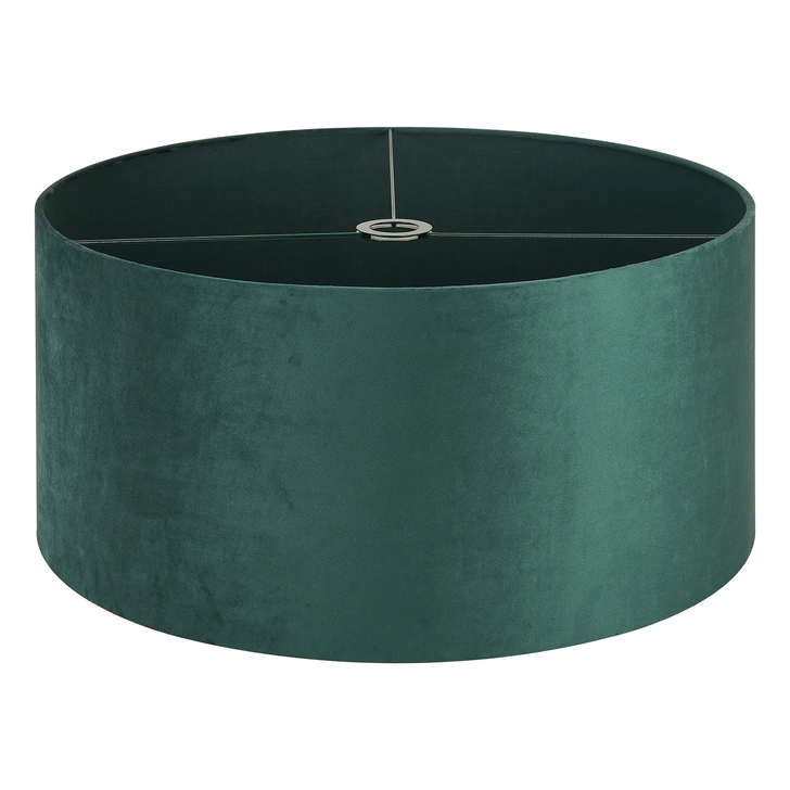 Idolite Nuvola 60cm Round Self Lined Forest Green Velvet Shade With Green Finish Carrier