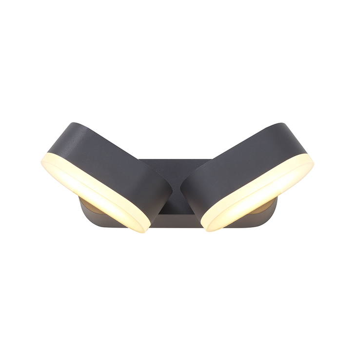 Idolite Oakwood Anthracite Adjustable Twin Led Wall Light - 3000K