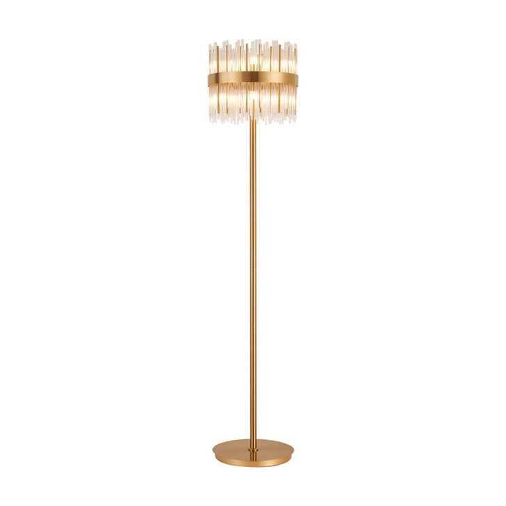 Idolite Ohird Brass And Clear 10 Light Floor Lamp - Switched