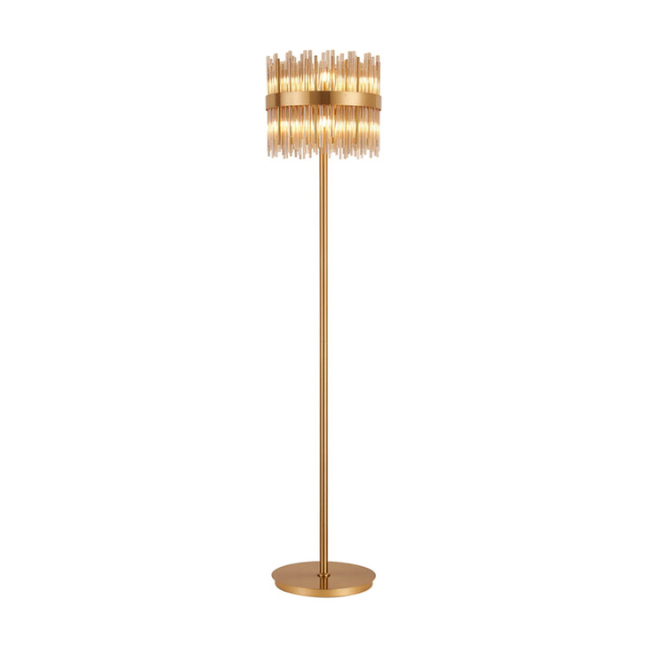Idolite Ohird Brass And Cognac 10 Light Floor Lamp - Switched