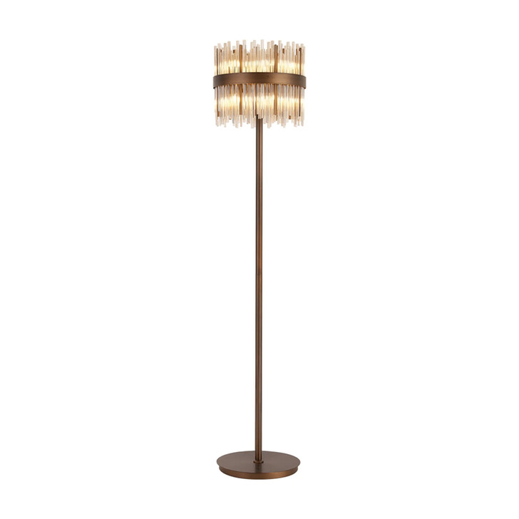 Idolite Ohird Painted Matt Bronze And Cognac 10 Light Floor Lamp - Switched