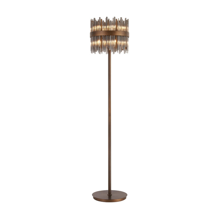 Idolite Ohird Painted Matt Bronze And Cognac 10 Light Floor Lamp - Switched