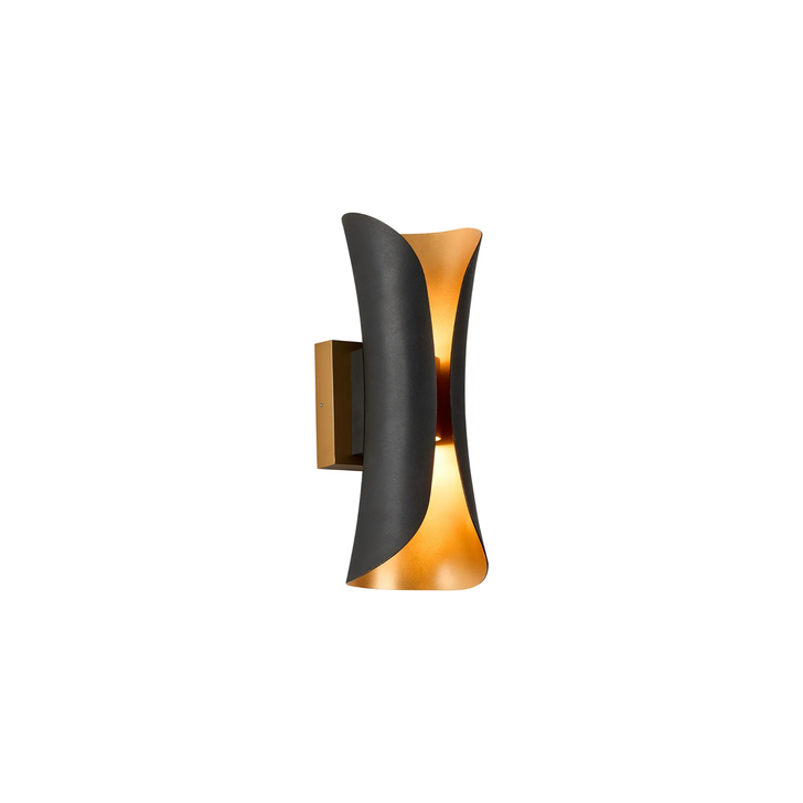 Idolite Orchid Modern Black/Gold Outdoor Up And Down Led Wall Light - 3000K - IP65