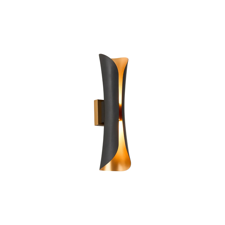 Idolite Orchid Modern Medium Black/Gold Outdoor Up And Down Led Wall Light - 3000K - IP65