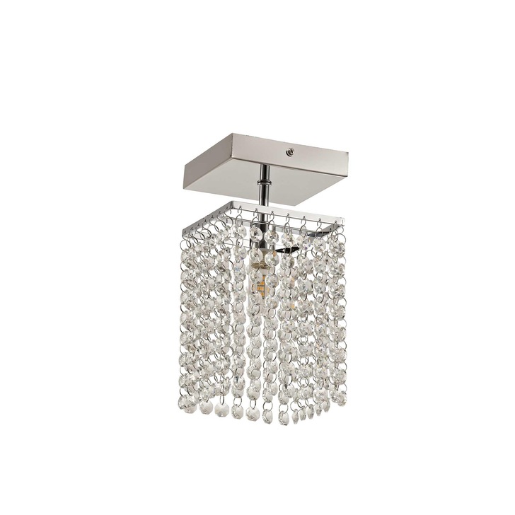 Idolite Paddington Polished Chrome Flush Crystal Bathroom Ceiling Light