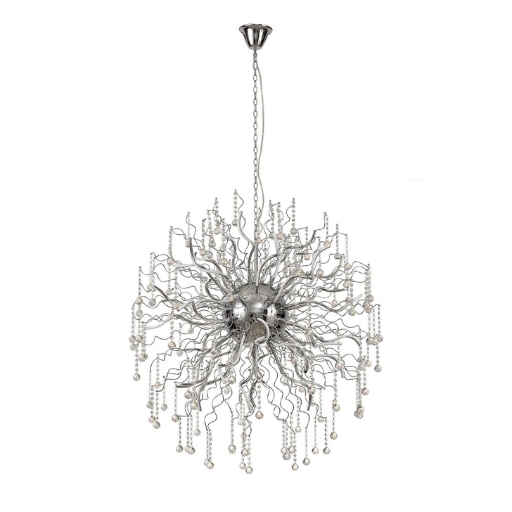 Idolite Pamir Polished Chrome Finish 40 Light LED Crystal Pendant - 3000K