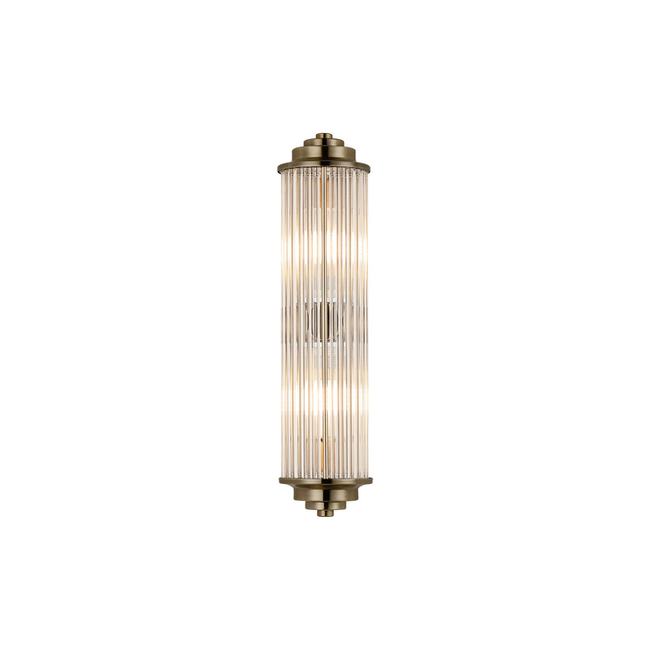 Idolite Pearson 2 Light Antique Brass Bathroom Wall Light - IP44