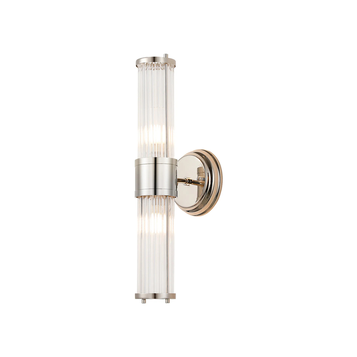 Idolite Pearson 2 Light Polished Nickel Up And Down Bathroom Wall Light - IP44