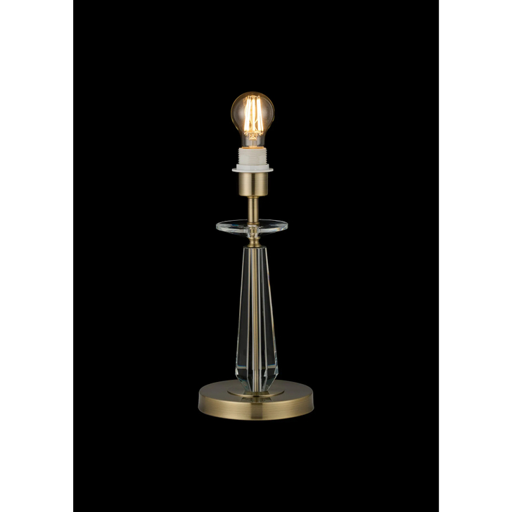 Idolite Piti 34cm Antique Brass Crystal Table Lamp - Switched