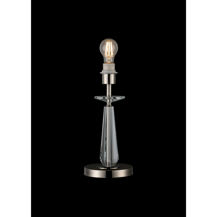 Idolite Piti 34cm Polished Nickel Crystal Table Lamp - Switched