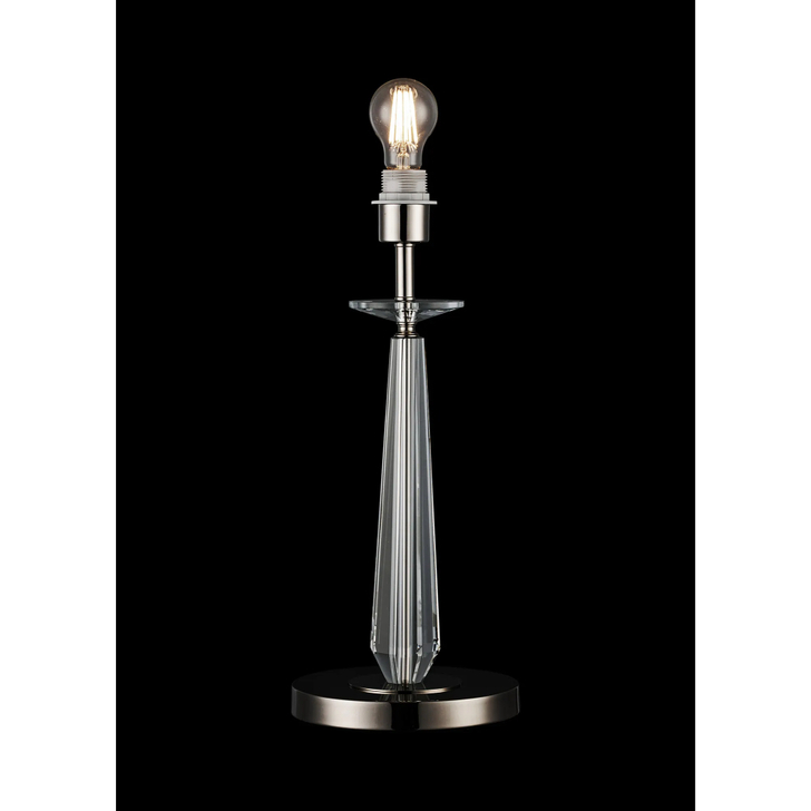 Idolite Piti 45cm Polished Nickel Crystal Table Lamp - Switched