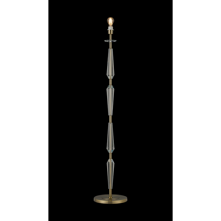 Idolite Piti Antique Brass Crystal Floor Lamp - Switched