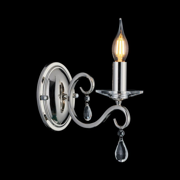 Idolite Piti Polished Nickel Single Crystal Wall Light