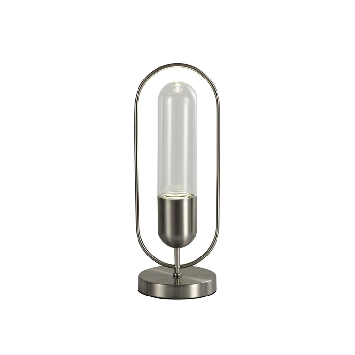 Idolite Queensbury Satin Nickel/Clear Table Lamp