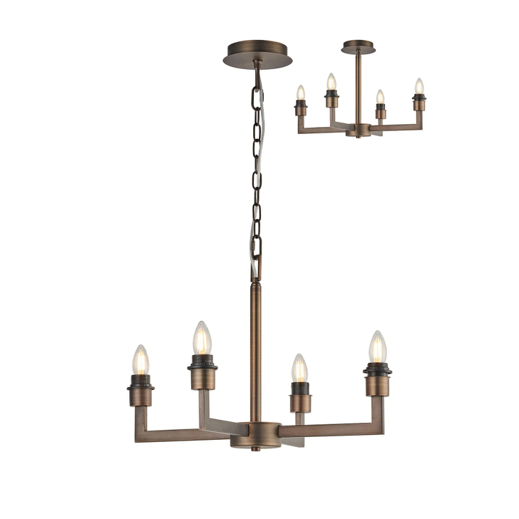 Idolite Ruari Matt Bronze 4 Light Pendant (Frame Only)