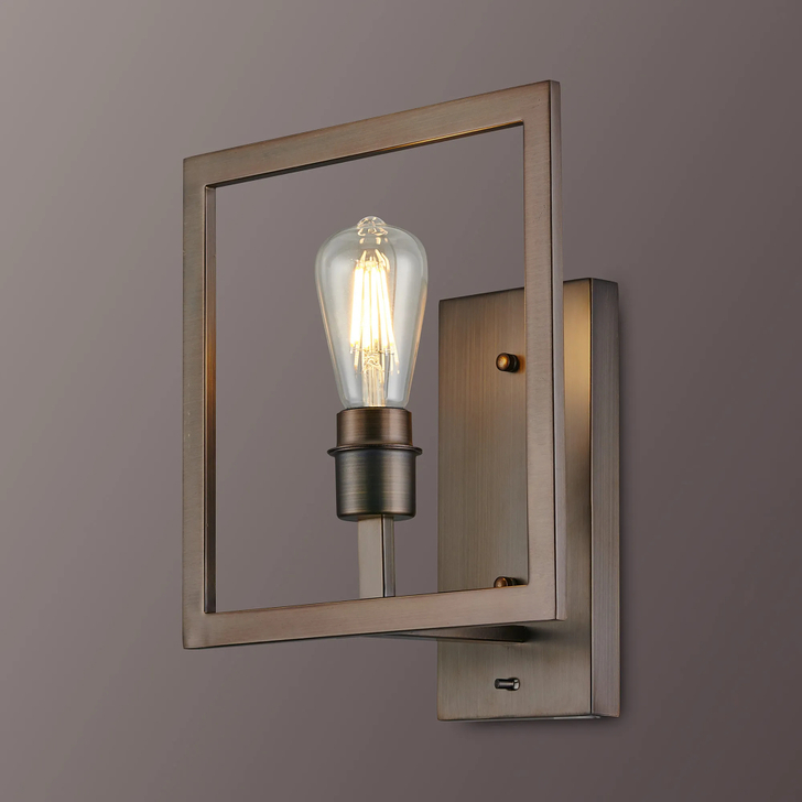 Idolite Ruari Matt Bronze Front Switched Single Wall Light (Frame Only)