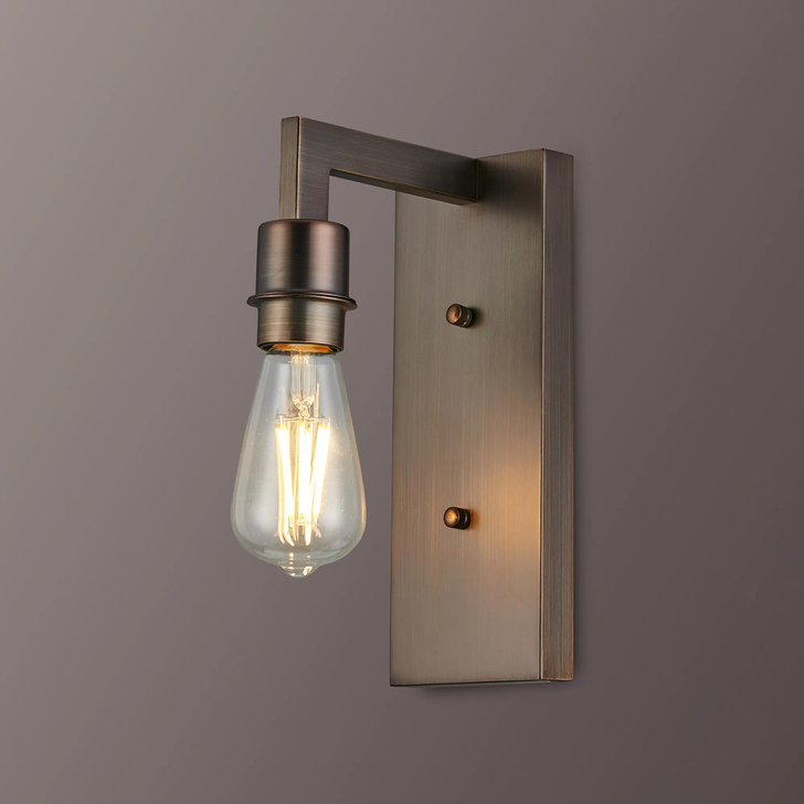 Idolite Ruari Matt Bronze Over Arm Single Wall Light (Frame Only)