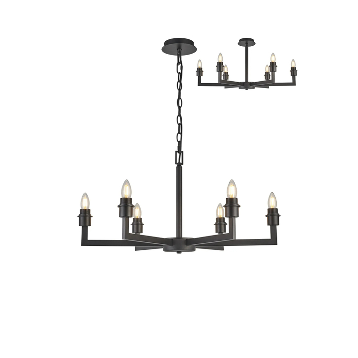 Idolite Ruari Satin Black 6 Light Pendant (Frame Only)