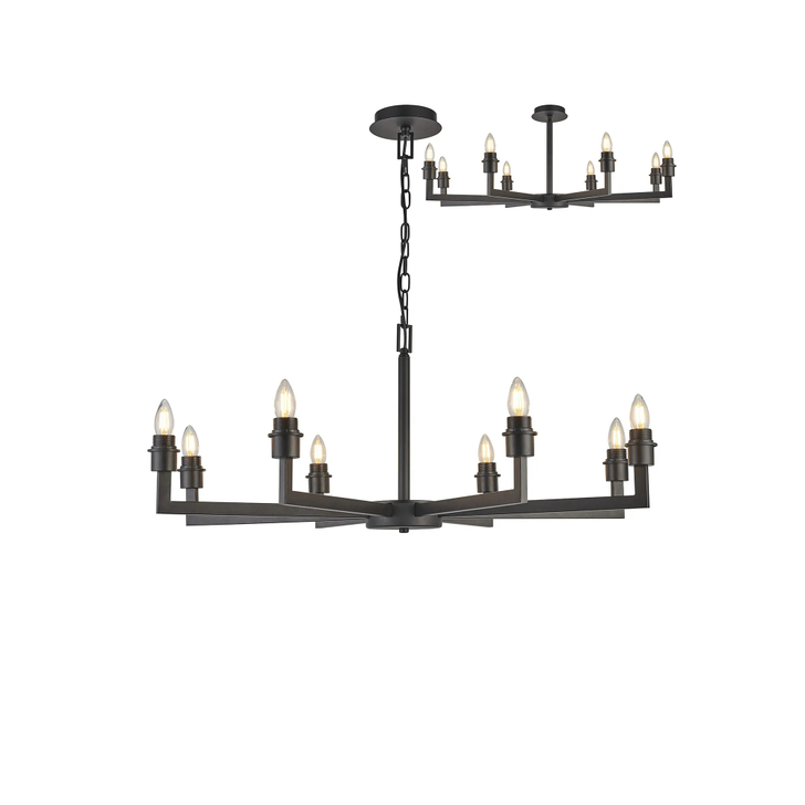 Idolite Ruari Satin Black 8 Light Pendant (Frame Only)