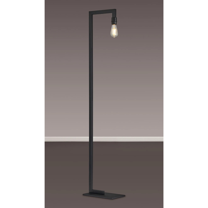 Idolite Ruari Satin Black Over Arm Floor Lamp (Frame Only)