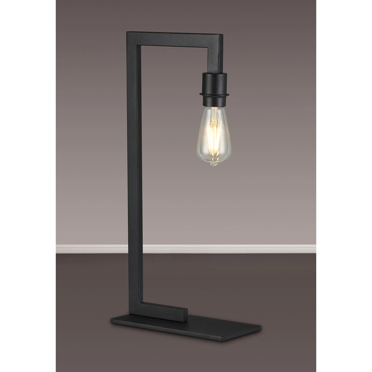 Idolite Ruari Satin Black Over Arm Table Lamp (Frame Only)