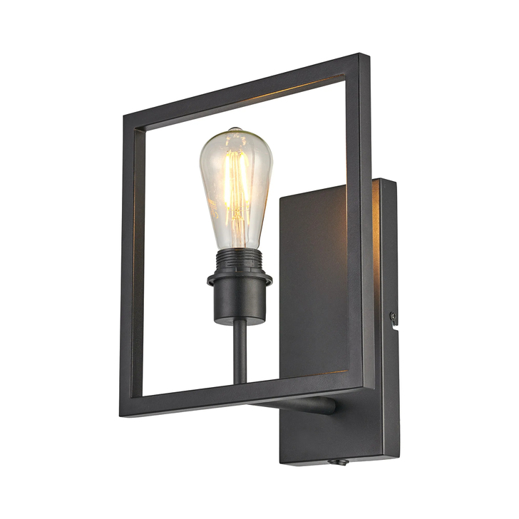 Idolite Ruari Satin Black Switched Single Wall Light (Frame Only)