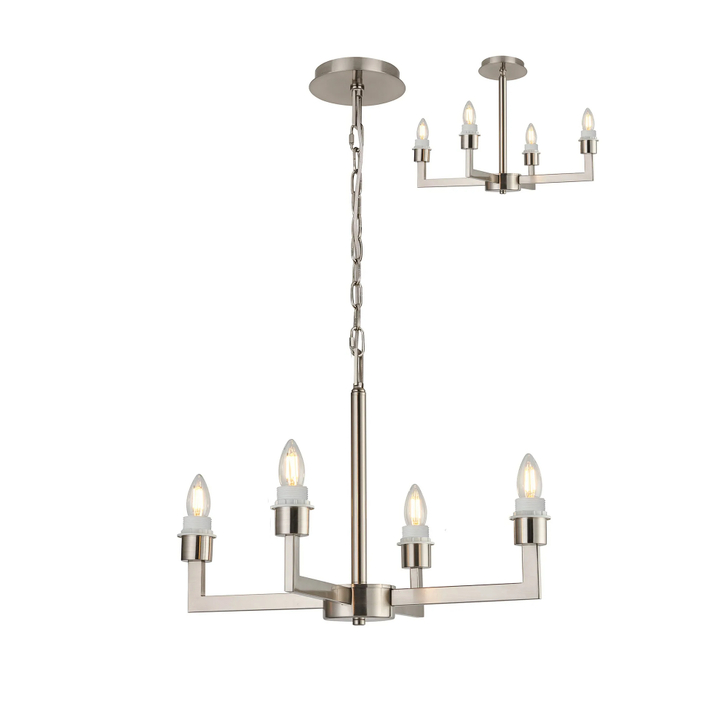 Idolite Ruari Satin Nickel 4 Light Pendant (Frame Only)