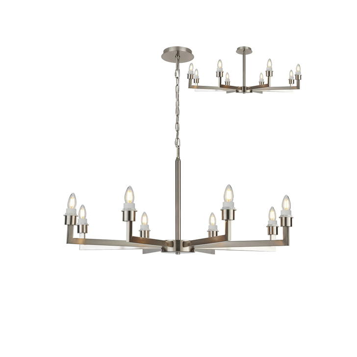 Idolite Ruari Satin Nickel 8 Light Pendant (Frame Only)