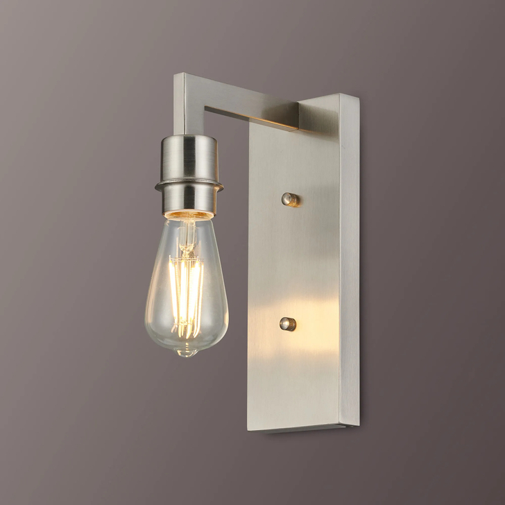 Idolite Ruari Satin Nickel Over Arm Single Wall Light (Frame Only)